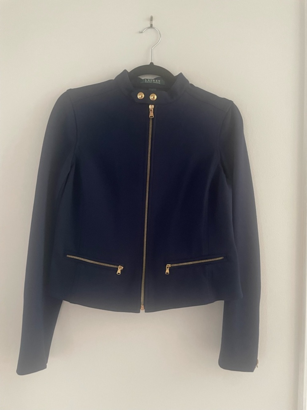 Ralph Lauren Navy Zip Jacket with Gold Hardware